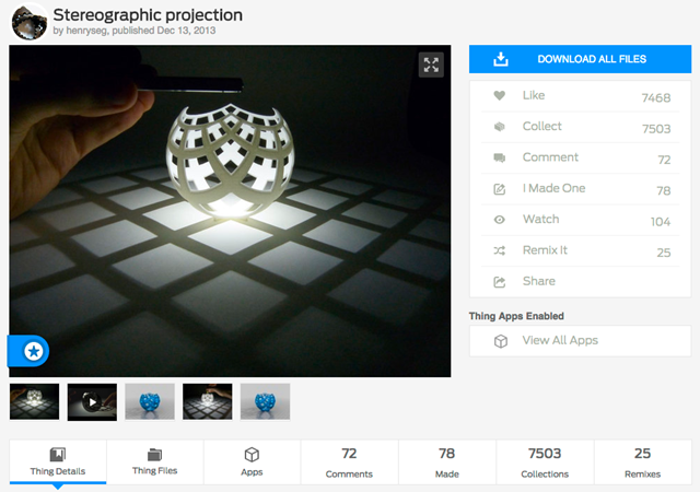 Stereographic_projection_by_henryseg_-_Thingiverse Stereographic_projection_by_henryseg_-_Thingiverse
